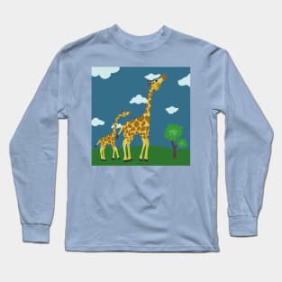 Mama Giraffe and Baby Long Sleeve T-Shirt